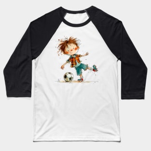 Little Boy Playing Soccer Baseball T-Shirt